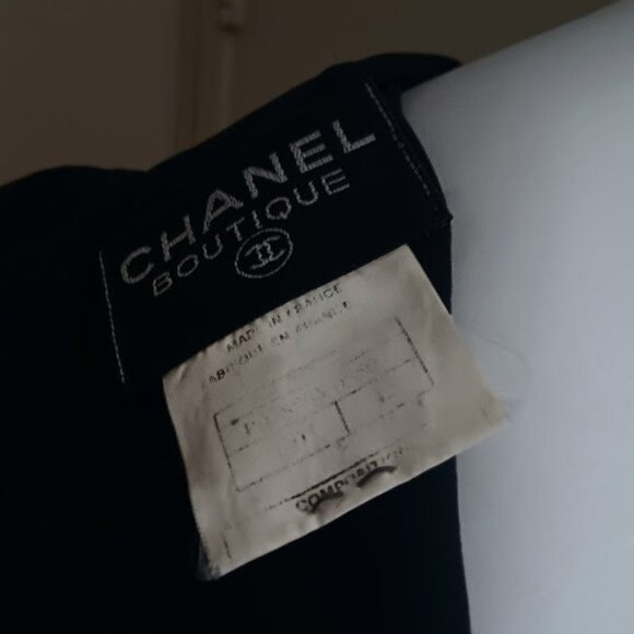 Chanel Black Viscose Mini Dress Made in France Size US 6 - Picture 7 of 8